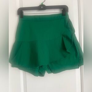 Zara Green Ruffle Mini Skort | medium